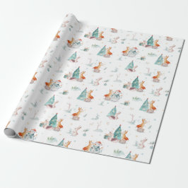 Niedliche Waldtiere Feiertage Weihnachten Geschenkpapier