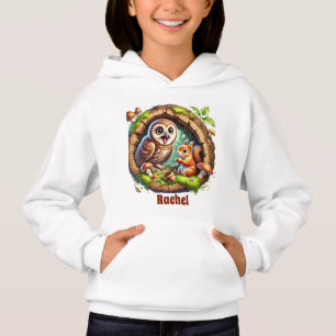 Niedliche Waldtiere geben Mädchen Namen Hoodie