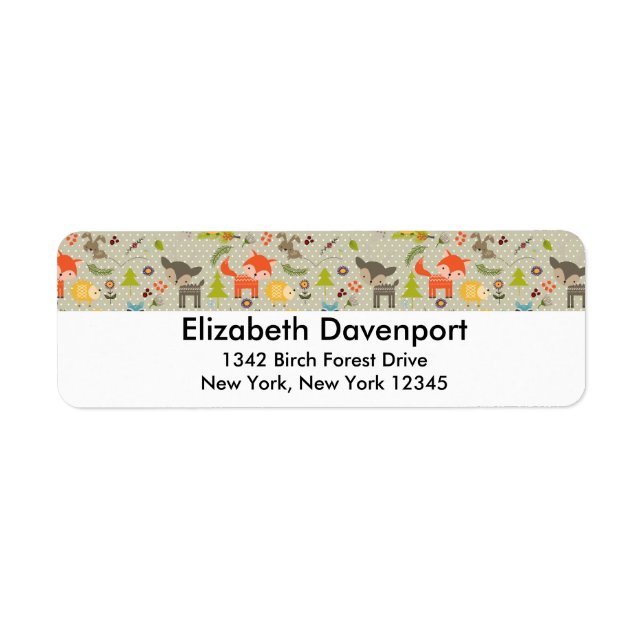 Niedliche Waldtiere Illustriertes Muster (Vorne)