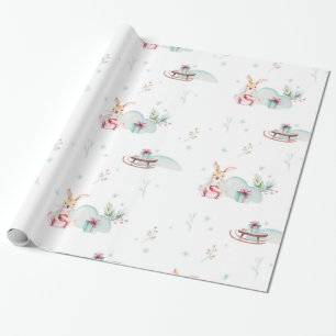 Niedliche Waldtiere im Winter Geschenkpapier