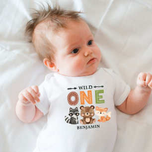 Niedliche Waldtiere in Wasserfarben Baby Strampler