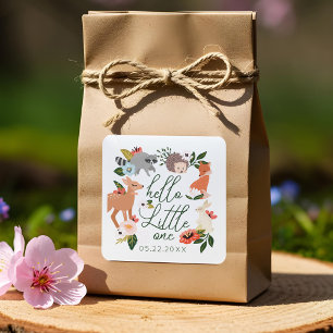 Niedliche Waldtiere Kinderdusche Quadratischer Aufkleber