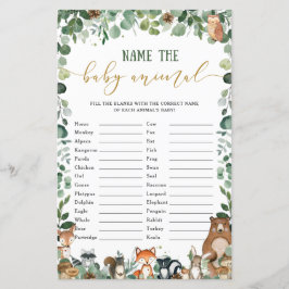 Niedliche Waldtiere Name Baby Animal Match Game