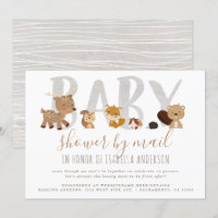 Niedliche Waldtiere neutrale Babydusche per Post