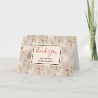 Niedliche Waldtiere Nordic Muster Vielen Dank