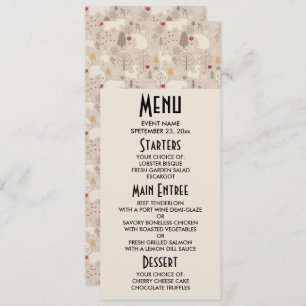 Niedliche Waldtiere Nordic Muster Weihnachten Einladung