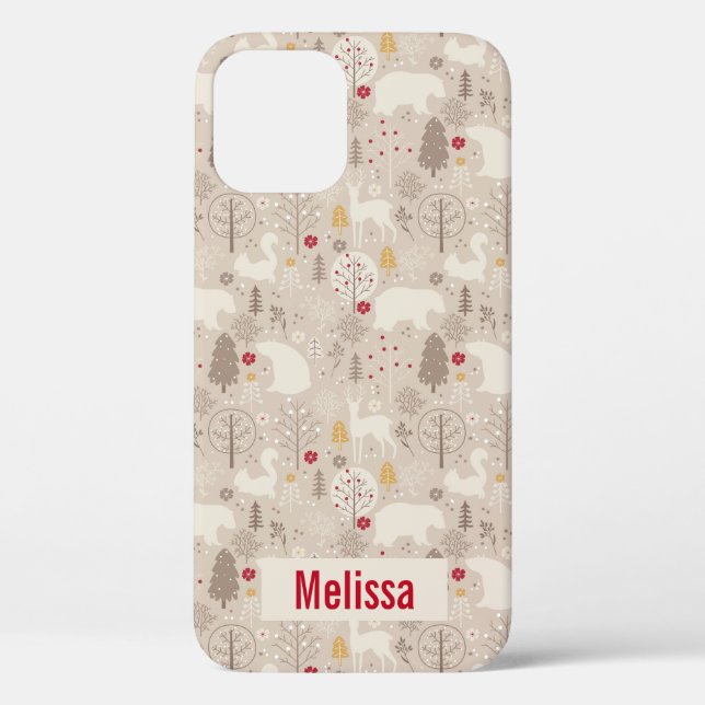 Niedliche Waldtiere Nordisches Muster Case-Mate iPhone Hülle (Rückseite)