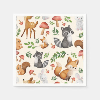 Niedliche Waldtiere Party-Servietten - Kinderdusch Serviette
