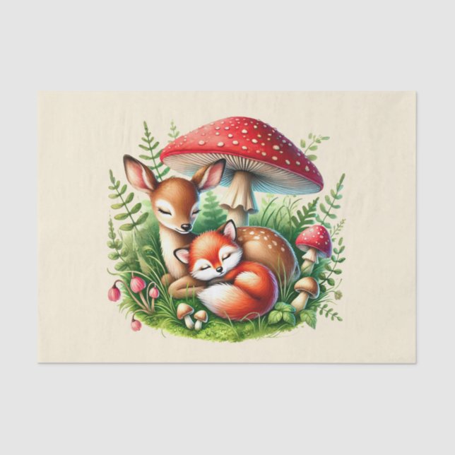Niedliche Waldtiere Seidenpapier (Vorderseite)