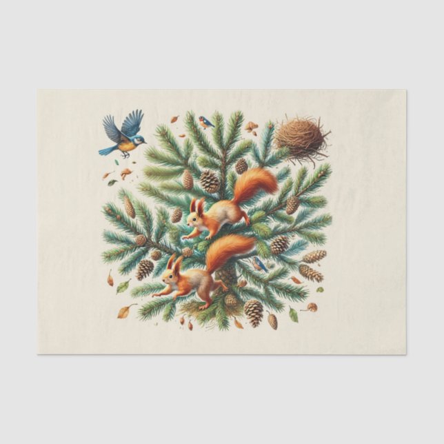 Niedliche Waldtiere Seidenpapier (Vorderseite)