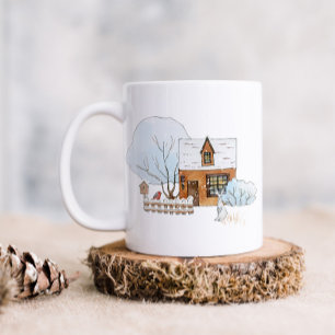 Niedliche Waldtiere und Weihnachtsbauten Tasse