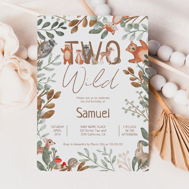Niedliche Waldtiere (Waldtiere) 2. Geburtstag Einladung (Von Creator hochgeladen)