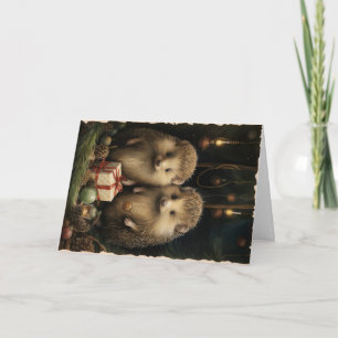 Niedliche Waldtiere Weihnachtsgrüße Karte