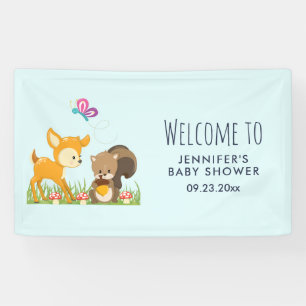 Niedliche Waldtiere Whimsical Cartoon Kinderdusche Banner