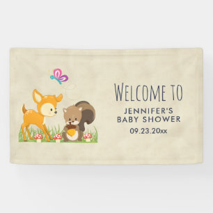 Niedliche Waldtiere Whimsical Cartoon Kinderdusche Banner