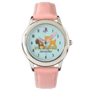 Niedliche Waldtiere Whimsischer Cartoon Armbanduhr