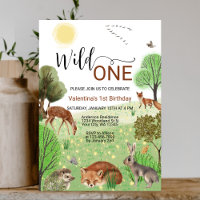 Niedliche Waldtiere Wild 1. Geburtstag