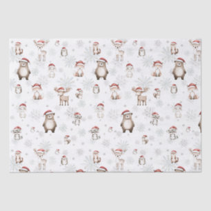 Niedliche Waldtiere Winter Wonderland Decoupage Seidenpapier