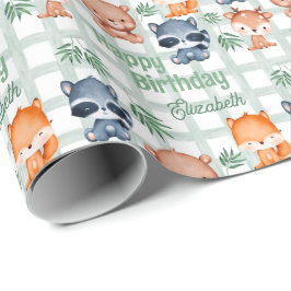 Niedliche Waldtierminze Schachtelhaltiger Kinderge Geschenkpapier