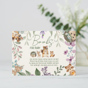 Niedliche Waldtierwälder bringen ein Buch Begleitkarte