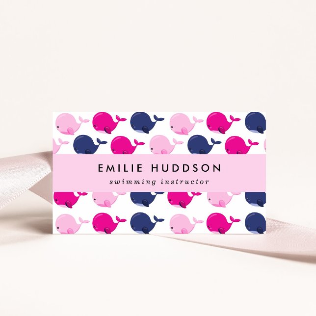 Niedliche Wale, Schwimmlehrer, Schwimmlehrer Visitenkarte (Von Creator hochgeladen)