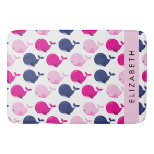 Niedliche Wale, Walmuster, Ihr Name Badematte