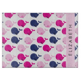 Niedliche Wale, Walmuster, Ihr Name Schneidebrett