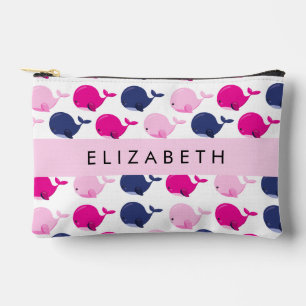 Niedliche Wale, Walmuster, Ihr Name Zubehörtasche