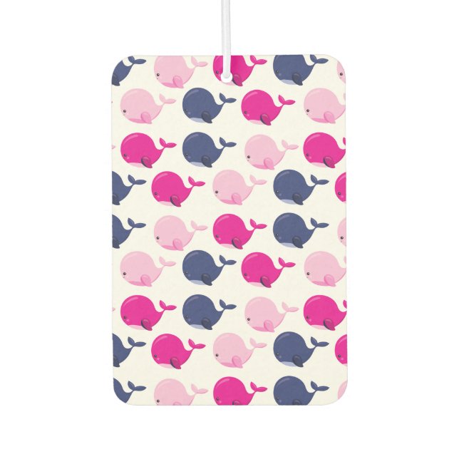 Niedliche Wale, Walmuster, Meerestiere Autolufterfrischer (Vorderseite)