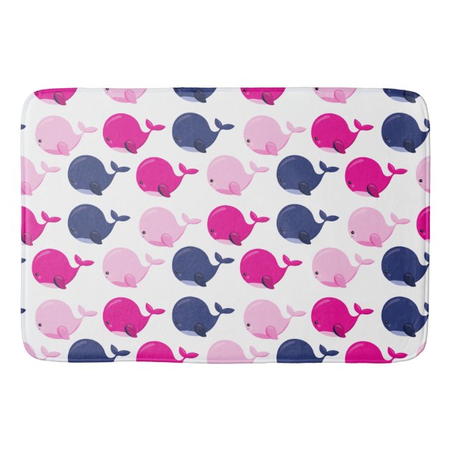 Niedliche Wale, Walmuster, Meerestiere Badematte (Vorderseite)