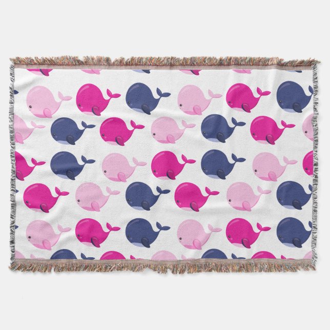 Niedliche Wale, Walmuster, Meerestiere Decke (Vorderseite)