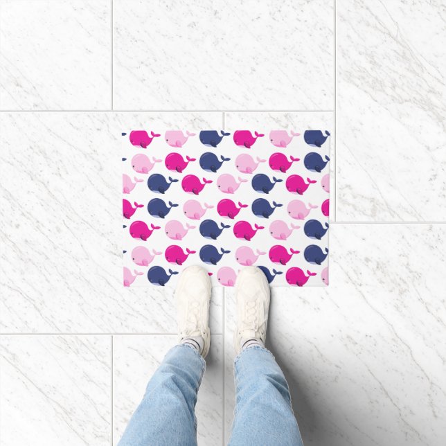 Niedliche Wale, Walmuster, Meerestiere Fußmatte (Indoor)