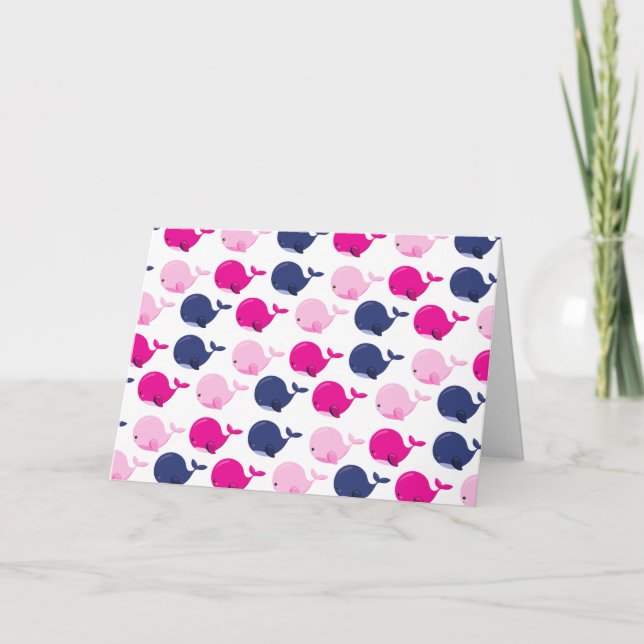 Niedliche Wale, Walmuster, Meerestiere Karte (Vorderseite)