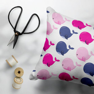 Niedliche Wale, Walmuster, Meerestiere Kissenbezug