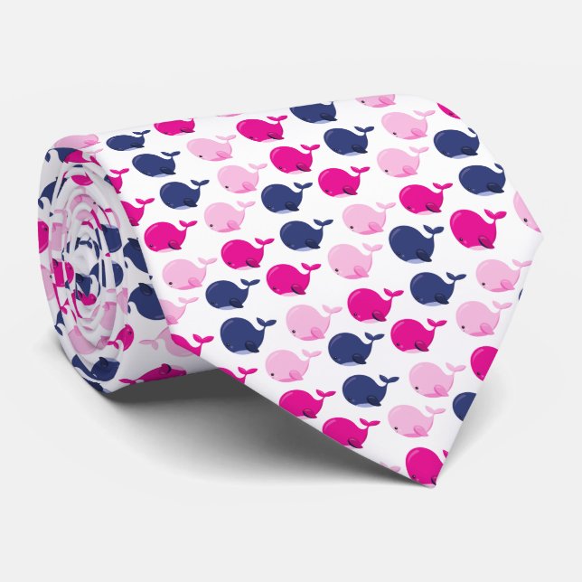 Niedliche Wale, Walmuster, Meerestiere Krawatte (Gerollt)