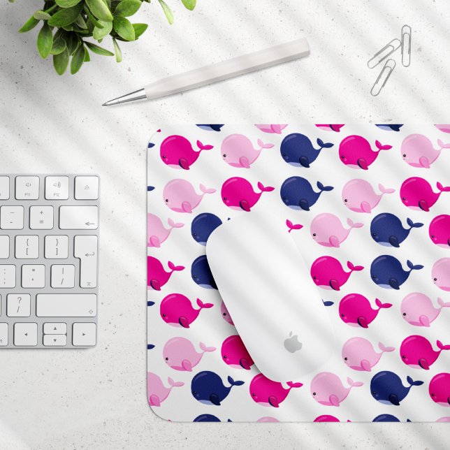 Niedliche Wale, Walmuster, Meerestiere Mousepad (Von Creator hochgeladen)