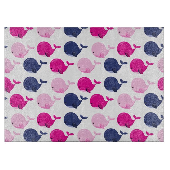 Niedliche Wale, Walmuster, Meerestiere Schneidebrett (Vorderseite)