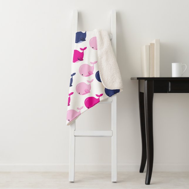 Niedliche Wale, Walmuster, Meerestiere Sherpadecke (Beispiel)