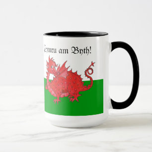 Niedliche Walisische Rote Drache-Ringer-Tasse indi Tasse