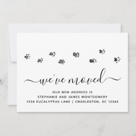 Niedliche Walking Paw Prints Moving Announcement C Ankündigung