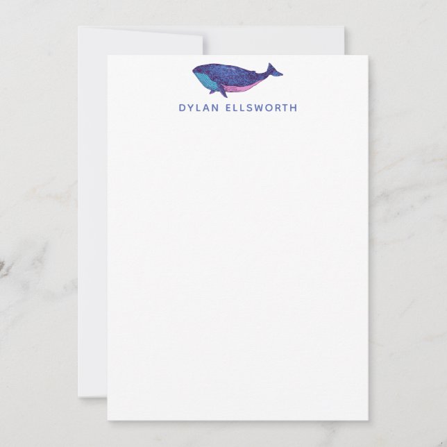 Niedliche Walkunst Zeichnend in Ocean Blue Persona Mitteilungskarte (Vorderseite)