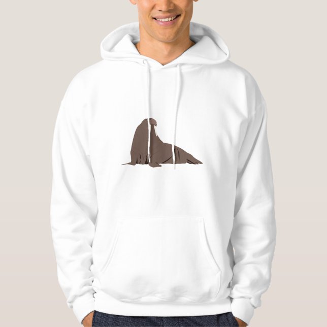 Niedliche Walrus-Illustration Hoodie (Vorderseite)