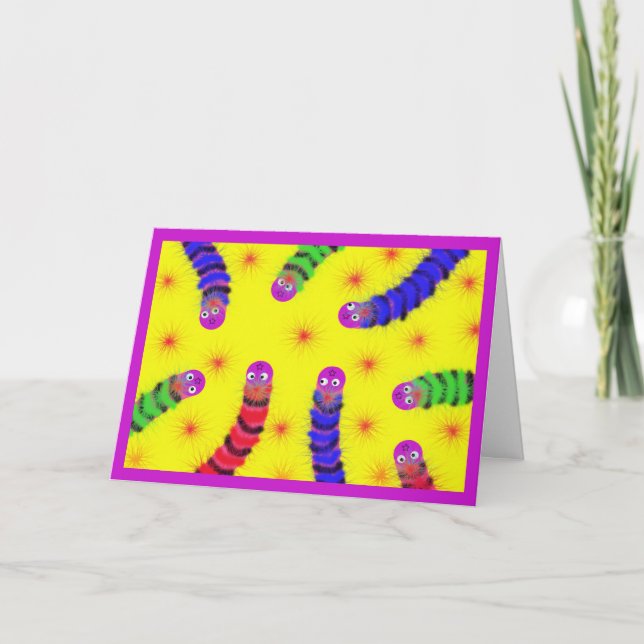 Niedliche wärme Fuzzy Wurm Fuzzy Ermutigung Karte (Vorderseite)