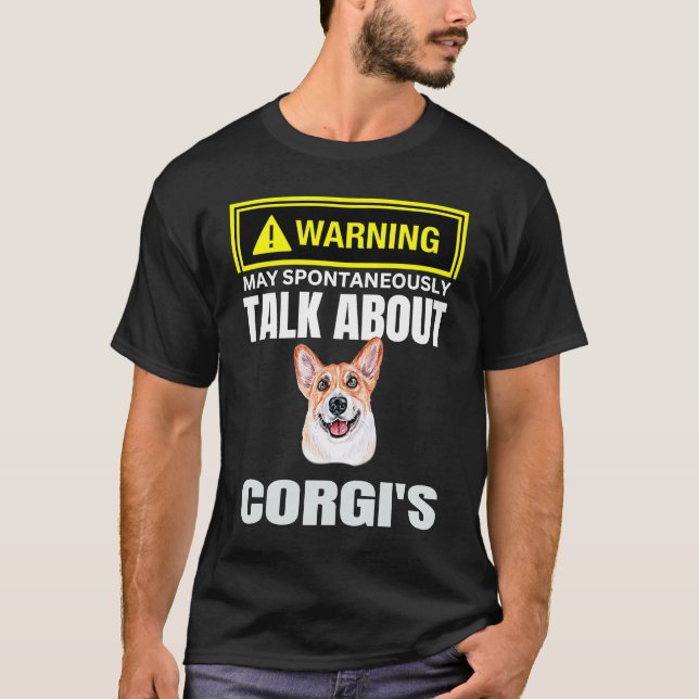 Niedliche Warnung kann spontan über Corgis T-Shirt (Vorderseite)