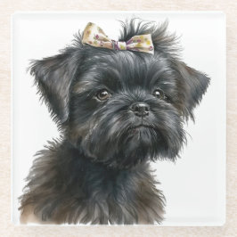 NIEDLICHE WASSERFARBE AFFENPINSCHER PUPPIERHUNDE GLASUNTERSETZER