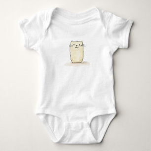 Niedliche Wasserfarbe Beige Katze Baby Strampler