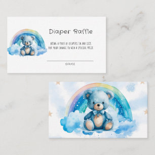 Niedliche Wasserfarbe Blue Teddy Bärentaucher-Wind Visitenkarte