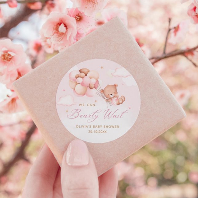 Niedliche Wasserfarbe Boho Teddy Bear Girl Babydus Runder Aufkleber (Von Creator hochgeladen)