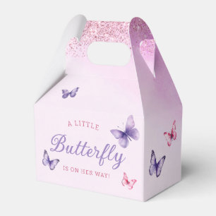 Niedliche Wasserfarbe Butterfly lila Girl Dusche Geschenkschachtel