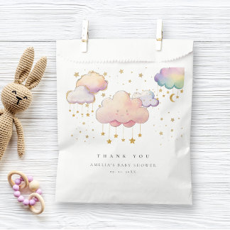Niedliche Wasserfarbe Cloud Star Baby Girl Dusche Geschenktütchen